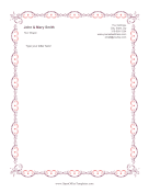 Red Scribble Border OpenOffice Template