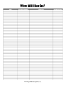 Replenishment List