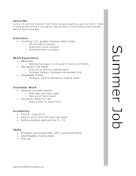 Resume For Summer Work OpenOffice Template