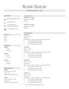 Resume With Contact Icons OpenOffice Template