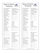 School Start Shopping List OpenOffice Template