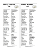 Shopping List Baking Supplies