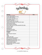 Wedding Itinerary