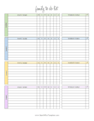 Weekly Family To Do List OpenOffice Template